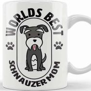 Baskı Dükkanı Worlds Best Schnauzer Mom 06 Beyaz Porselen Kupa Bardak