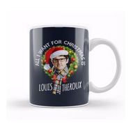 Baskı Dükkanı Wreath All I Want For Christmas Is Louis Theroux Beyaz Porselen Kupa Bardak