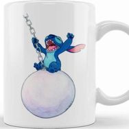 Baskı Dükkanı Wrecking Ball Stitch Kupa Beyaz Porselen Kupa Bardak