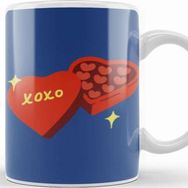Baskı Dükkanı Xoxo Heart Beyaz Porselen Kupa Bardak