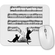 Baskı Dükkanı Yaramaz Komik Müzik Notalı Kedi Cat Mouse Pad