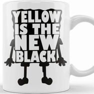 Baskı Dükkanı Yellow Is The New Black Beyaz Porselen Kupa Bardak