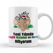 Baskı Dükkanı Yeni Yıl Hediyesi Mutlu Yıllar 08 Kupa Bardak