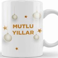 Baskı Dükkanı Yeni Yıl Hediyesi Mutlu Yıllar Kupa Bardak