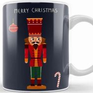 Baskı Dükkanı Yeni Yıl Konseptli Merry Christmas Nutcracker Illustration Kupa Bardak