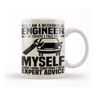 Baskı Dükkanı Yes I Am A Mechanical Engineer Beyaz Porselen Kupa Bardak