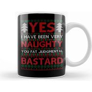 Baskı Dükkanı Yes I Have Been Naughty Rude Christmas Knit Pattern Beyaz Porselen Kupa Bardak