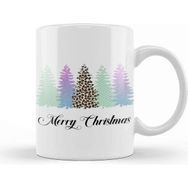 Baskı Dükkanı Yılbaşı Yeni Yıl Konseptli Pine Merry Christmas Porselen Beyaz Kupa Bardak