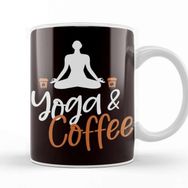 Baskı Dükkanı Yoga Coffee Asana Meditation Zen Nirvana Gift Beyaz Porselen Kupa Bardak