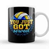 Baskı Dükkanı You Just Got Served Volleyball Player Serve Pun Porselen Beyaz Kupa Bardak