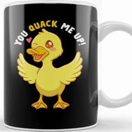 Baskı Dükkanı You Quack Me Up! Adorable Duckling Crack Me Up Pun Porselen Beyaz Kupa Bardak