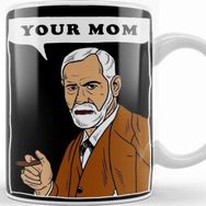 Baskı Dükkanı Your Mom Freud Porselen Beyaz Kupa Bardak