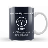 Baskı Dükkanı Your Weekly Horoscope Aries Self Isolation Porselen Beyaz Kupa Bardak