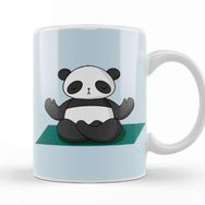 Baskı Dükkanı Zen Panda Yoga Porselen Beyaz Kupa Bardak