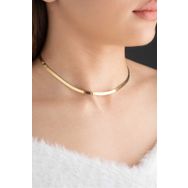 Bayar Gold 14 Ayar 4 mm Kalın İtalyan Ezme Zincir Altın Kolye