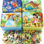 BDZ Mall Dinozor 60 Parça Ahşap Çocuk Oyuncak Karikatür Hayvan Ahşap Yapboz Bulmacalar Çocuk Erken Puzzle