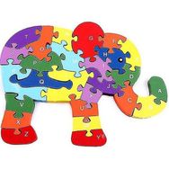 BDZ Mall Fil 22 Çocuklar Renkli Hayvan Bina Puzzle Oyuncaklar Montessori Harfler Numarası Erken Ahşap Yapboz