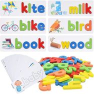 BDZ Mall Kutu Olmadan Montessori Yazım Kelime Oyunu Oyuncaklar Erken Öğrenme Mektup Alfabe Yurt Dışından Renkli Ahşap Yapboz