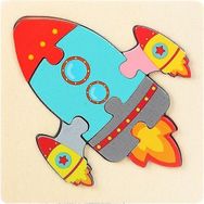 BDZ Mall Roket Bebek Oyuncakları 3D Ahşap Karikatür Hayvanlar Bilişsel Bilmecenin Erken Öğrenme Puzzle
