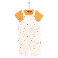 Bebbek Baby Shark Salopet Erkek Bebek Beyaz Tshirt Takım