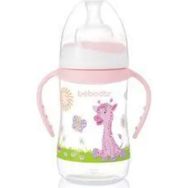 Bebedor 250 ml Pembe Geniş Ağızlı Kulplu PP Biberon