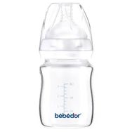 Bebedor 50301 Geniş Ağızlı Isıya Dayanıklı 120 ml Beyaz Cam Biberon