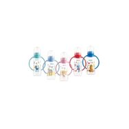 BebeDor Desenli Kulplu Silikon 250 ml PP Pembe Biberon