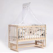 Bebeget S11 60X120 cm Süper Full Natural Ahşap 4 Kademeli Anne Yanı Sallanır Uyku Seti Yatak ve Bebek Beşiği