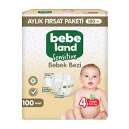 Bebeland Sensitive No:4 Maxi 100 Adet Bebek Bezi