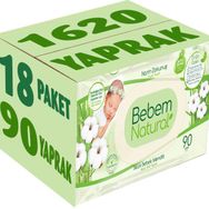 Bebem Natural Narin Dokunuş 18x90 Adet Plastik Kapaklı Islak Bebek Mendili