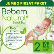 Bebem Natural No:2 Mini 126 Adet Bebek Bezi