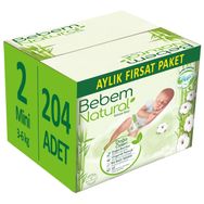 Bebem Natural No:2 Mini 204 Adet Bebek Bezi