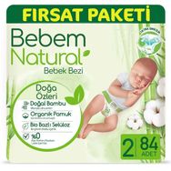 Bebem Natural No:2 Mini 84 Adet Bebek Bezi