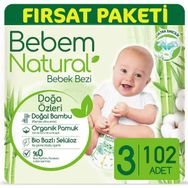 Bebem Natural No:3 Midi 102 Adet Bebek Bezi