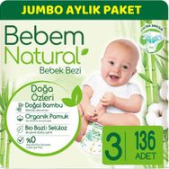Bebem Natural No:3 Midi 136 Adet Bebek Bezi