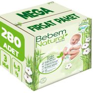 Bebem Natural No:3 Midi 280 Adet Bebek Bezi