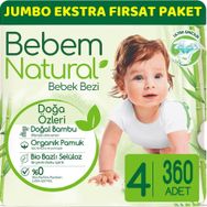 Bebem Natural No:4 Maxi 360 Adet Bebek Bezi