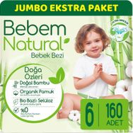Bebem Natural No:6 XLarge 160 Adet Bebek Bezi