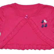 Bebepan Birds Fuşya 3-6 Ay Triko Bebek Bolero