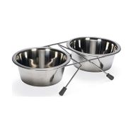 Beeztees 16 cm 2x900 ml Paslanmaz Çelik 2'li Köpek Mama Su Kabı