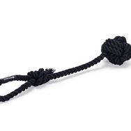 Beeztees Pamuk İplerden Siyah 40x7x7 cm 120 gr Diş İpinden Tutamaçlı Top Köpek Oyuncağı