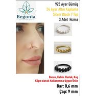 Begonia 925 Ayar Gümüş 7 Top Beyaz Desenli Halka Hızma