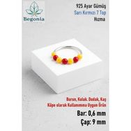 Begonia Sarı 925 Ayar Gümüş 7 Top Halka Hızma