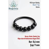Begonia Siyah 925 Ayar Gümüş 7 Top Halka Hızma