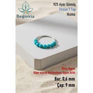 Begonia Turkuaz 925 Ayar Gümüş 7 Top Halka Hızma