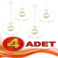Begüsa Haliç Tekli Beyaz 4 Adet Bej Avize