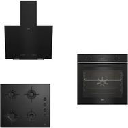 Beko New Black Star BFC 330 S - BOCD T 6011 ES - BDE 6040 S 3'lü Siyah Ankastre Set