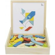 Beleduc 70 Ahşap Parça ve 22 Etkinlik Kartları Magnetik Tangram Oyunu