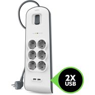 Belkin 6'lı 2 m 2x2.4A USB Girişi Akım Korumalı Uzatma Priz