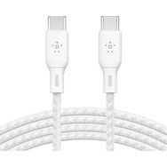 Belkin BoostCharge Usb-C TO 100W PD 2 m Beyaz Örgülü Kablo